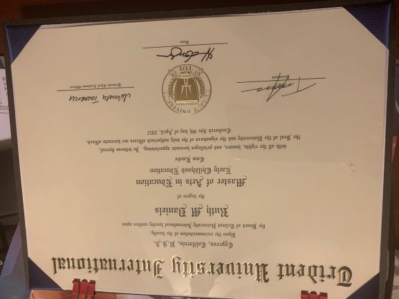 Master's degree in education - Ruth Daniels